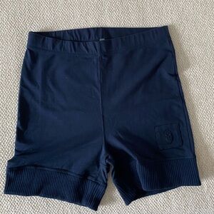 Free People Navy Stretch Biker Shorts